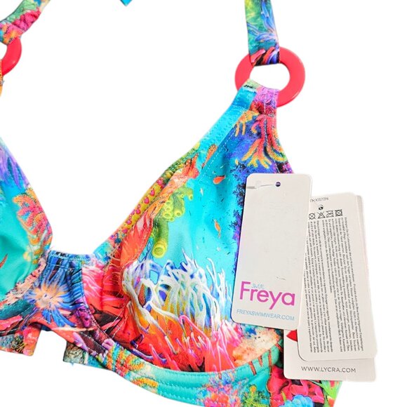 Freya Under The Sea Triangle Underwire Bikini Top, Unpadded, Resort, Size 32DD - Picture 2 of 7